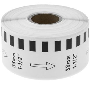 Rollo bobina de etiquetas adhesivas compatibles con Brother DK-22225 ancho 38mm long. 30.48m
