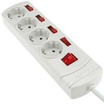 Regleta de 4 enchufes schuko con interruptor individual con cable de 1.5m - CA00800 - 03