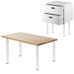 Pies redondos para mesa y mueble. Patas en acero gris de 75cm 4-pack - IO03300 - 06