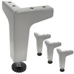 Pies esquineros para mesa y mueble. Patas en acero inoxidable de 107-130 mm 4-pack - IO09300 - 01