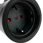 Prolongador de cable eléctrico schuko macho a hembra de 2 m negro - CH00600 - 02