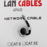 Bobina de cable de red ethernet Cat. 5e UTP CCA de 100 m rígido de color negro - LQ04100 - 06