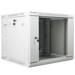 Armario Rack mural 19" 9U F600 600x600x507mm pared desmontado DIY blanco Lanberg - WK34500 - 01