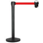Fijación de pared negro con 5 metros de cinta retráctil roja - BB02600 - 02