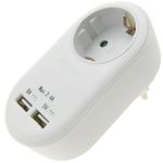 Enchufe schuko 16A con cargador 2 x USB A hembra - AU00000 - 01