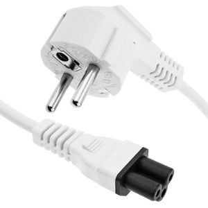 Cable de alimentación eléctrico IEC-60320 C5 a schuko macho de 1.8 m blanco