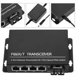 Conversor de fibra óptica 100Mbps monomodo 4 RJ45 SC 1310nm duplex 40km - UF05100 - 02