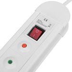 Regleta de enchufes 10 schuko con interruptor y protección sobretensiones blanco (1.5m cable) - CA00900 - 02