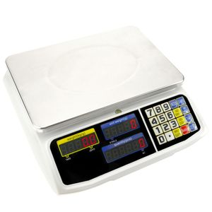 Balanza mostrador de sobremesa con bandeja de 300x205 mm Báscula de tienda de 30 Kg
