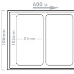 Rollo bobina de 600 etiquetas adhesivas compatibles con Brother DK-11240 102x51mm 10-pack - KT01600 - 02