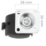 Rueda pivotante de nailon con freno 40 mm 38x38 mm 4 pack - KR03300 - 03
