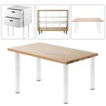 Pies redondos para mesa y mueble. Patas en acero gris de 75cm 4-pack - IO03300 - 03