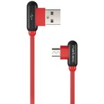 Cable USB micro USB macho en ángulo izquierdo a USB-A macho 2.0 de 1 metro rojo Natec Prati NKA-1199 - NT38000 - 04