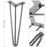 Pies para mesa y mueble estilo vintage Patas en acero 3 varillas 41 cm 4-pack - IN04400 - 02