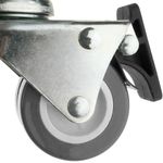 Rueda doble pivotante industrial de PU y PVC gris con freno 50 mm - QS04200 - 08