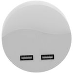 Piloto de luz LED nocturna redondo de tipo enchufe con sensor crepuscular 230VAC y 2 x USB - NB02700 - 04