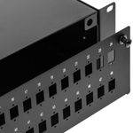 Patch Panel de fibra Óptica 2U negro de 48 SC Simplex o 48 LC duplex - FQ00700 - 06