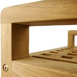 Taburete de baño con reposabrazos y estante 50 x 50 x 33 cm de madera de teca certificada - KZ10200 - 08