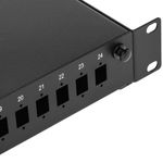 Patch Panel de fibra Óptica 1U negro de 24 SC Simplex o 24 LC duplex - FQ00400 - 09