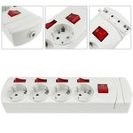 Regleta de 4 enchufes schuko con interruptor individual sin cable - CA00700 - 02
