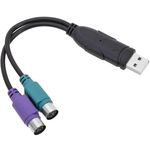 Adaptador USB a PS2 (1 USB-A macho a 2 MiniDIN 6-pin hembra) - US02700 - 02