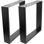 Pies rectangulares para mesita y banqueta. Patas en acero negro 400 x 80 x 430 mm 2-pack, tubos 80 x 20 mm - IP02500 - 06