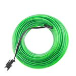 Cable electroluminiscente verde fuerte de 2.3mm en bobina 5m con pilas - NW00700 - 07