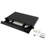 Patch panel para rack 19" 1U 12 SC duplex o LC quad - FQ10100 - 01