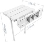 Asiento de ducha abatible. Silla plegable con pies de plástico y aluminio gris 320x328mm - SA17600 - 03