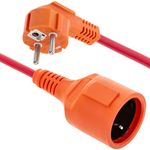 Prolongador de cable eléctrico schuko macho a hembra de 3 m rojo - CG01200 - 01