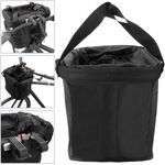Cesta de bicicleta desmontable para manillar de lona negra impermeable con cremallera - BK08200 - 02