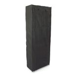Armario ropero y zapatero de tela desmontable 60 x 30 x 160 cm negro con puerta enrollable - DX09100 - 08