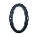 Número 0 en metal negro de 95mm con tornillería para rotulación - NZ01000 - 01
