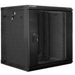 Armario Rack mural 19" 12U F600 600x600x640mm pared desmontado DIY negro Lanberg - WK34000 - 01