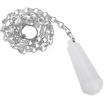 Tirador de cisterna para WC con cadena metálica y empuñadura blanca - KS16500 - 02