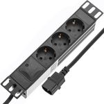 Regleta de enchufes rack 10" de 3 schuko y conector C14 - RE07200 - 01