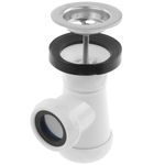 Sifón botella extensible con válvula para lavabo-bidet 1"1/2 x 70 mm - KS20300 - 01