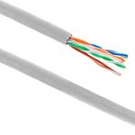 Bobina de cable de red LAN UTP categoría cat.6 23AWG CCA rígido gris 305 m - LN09300 - 01