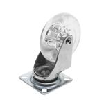 Rueda pivotante industrial de poliuretano y PVC transparente sin freno 75 mm - QR00200 - 05