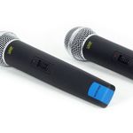 Conjunto de 2 micrófonos y receptor wireless profesional 16 canales - MM 1056 - 06