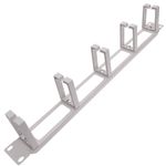 Panel guíacables para armario rack 19" 1U con 5 anillas para gestión de cables blanco - WT05100 - 01