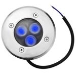 Foco LED de suelo de 3W 80mm. Luz de color azul - NF03500 - 02