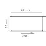 Rollo bobina de 400 etiquetas adhesivas compatibles con Brother DK-11208 DK-1208 38x90mm - BM08900 - 02