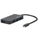 Hub USB-C 3.0 de 4 puertos negro + adaptador USB-A Natec Silkworm NHU-1343 - NT39100 - 04