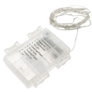 Tira de luces decorativas de 50 luces LED IP44 y 8 funciones blanco día 3 m a pilas
