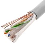 Bobina de cable de red ethernet Cat. 6 FTP de 100 m rígido de color gris - LM07500 - 06