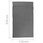 Saco de dormir de viaje 115 x 210 cm microfibra gris - CO13100 - 02