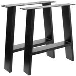 Pies rectangulares para mesita y banqueta. Patas en acero negro 400 x 80 x 430 mm 2-pack - IP02800 - 01