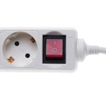 Regleta de enchufes 6 schuko 16A 230V blanca con interruptor y cable de 3m - IA03600 - 02