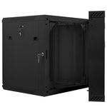 Armario Rack mural 19" 12U F600 600x600x640mm pared desmontado DIY negro Lanberg - WK34000 - 03